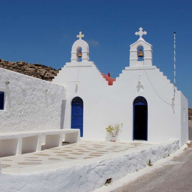 Kościół na wyspie Mykonos puzzle online