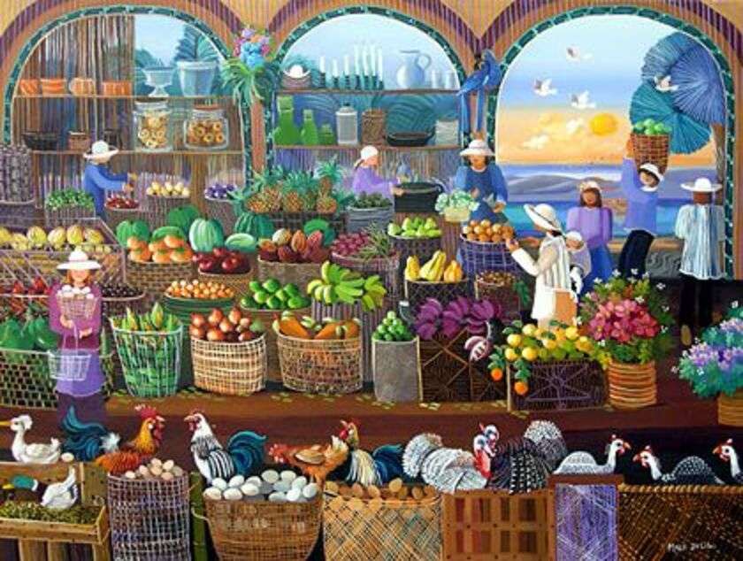 Egzotyczny rynek, bardzo kolorowy. puzzle online