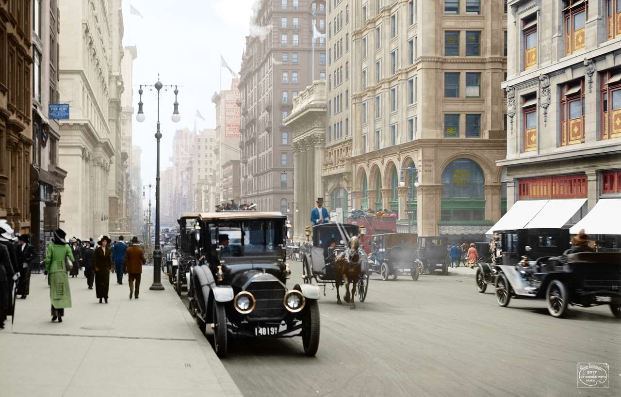1915 - Fifth Avenue, Południe od trzydziestu szóstej ulicy puzzle online