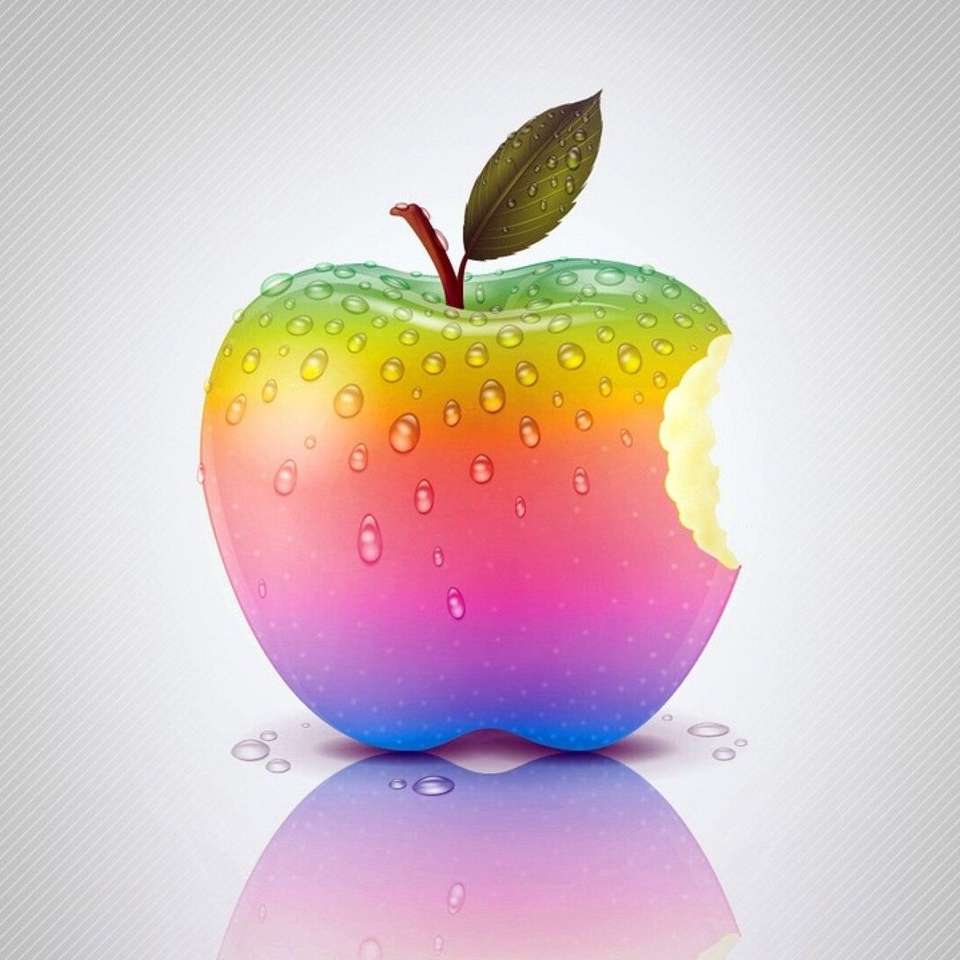 Tapeta Apple-  tęczowe jabłko puzzle online