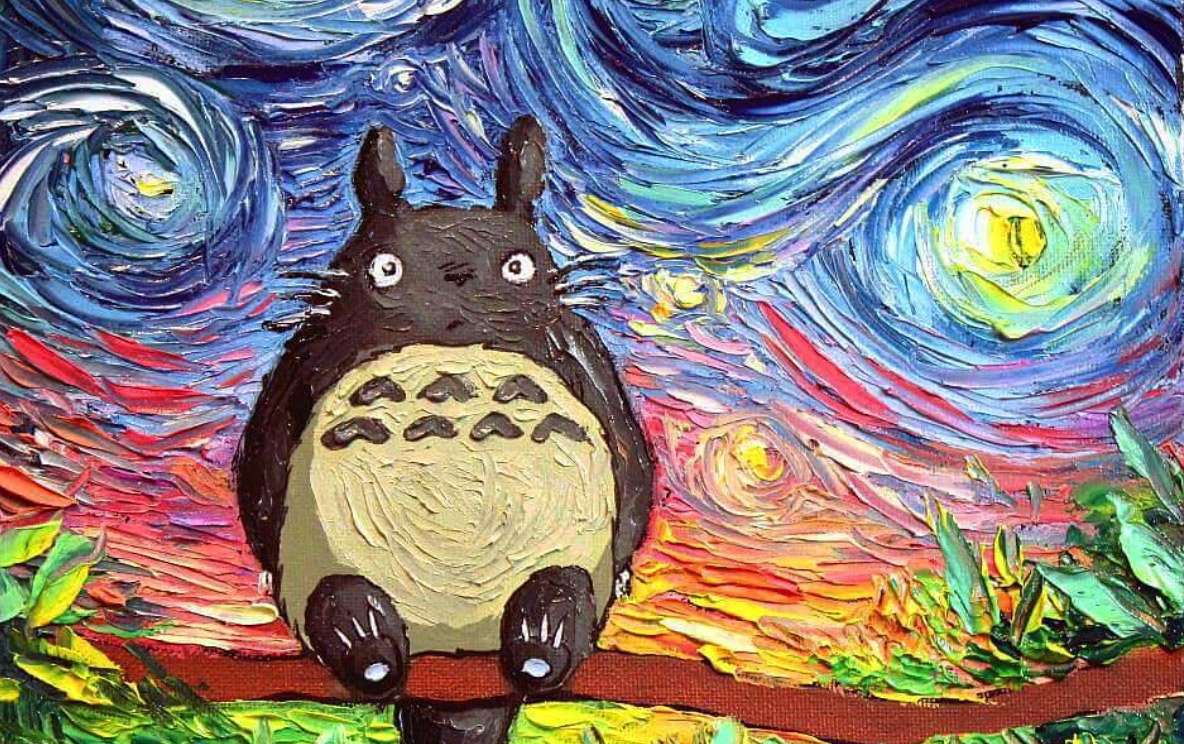 Totoro de van gogh puzzle online