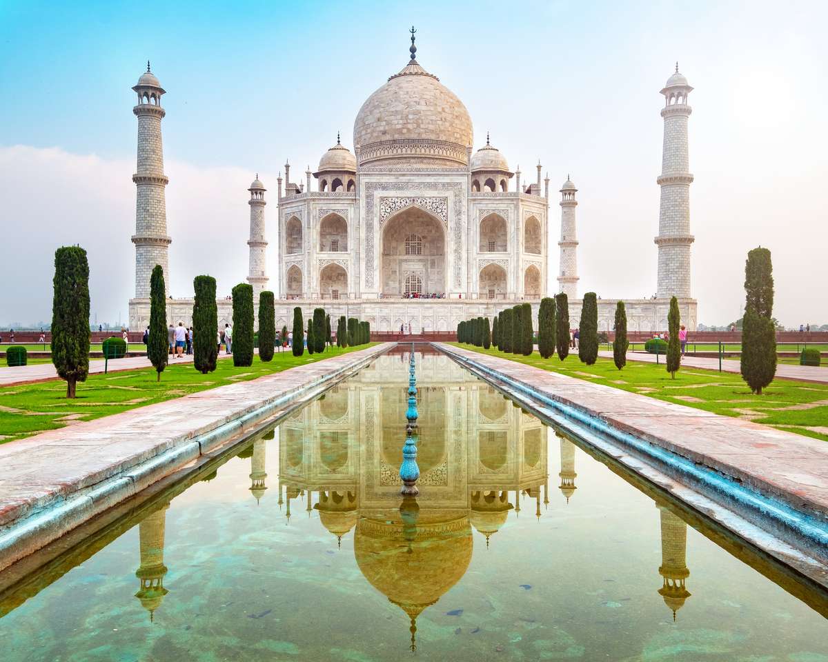 Widok z przodu Taj Mahal puzzle online