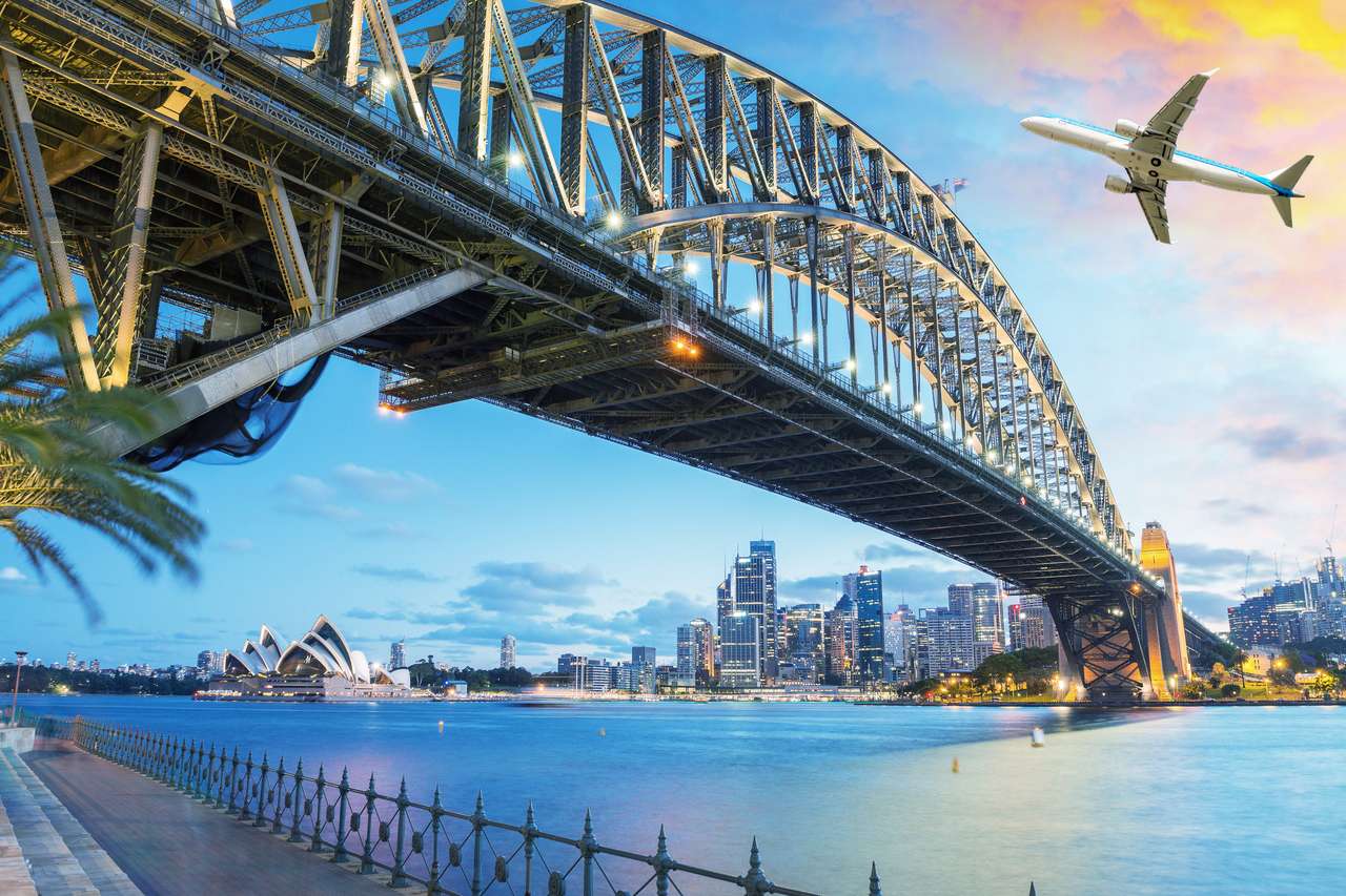 Samolot pasażerski nad Sydney, Australia puzzle online