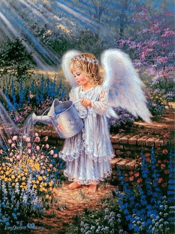 Aniołek w ogrodzie puzzle online