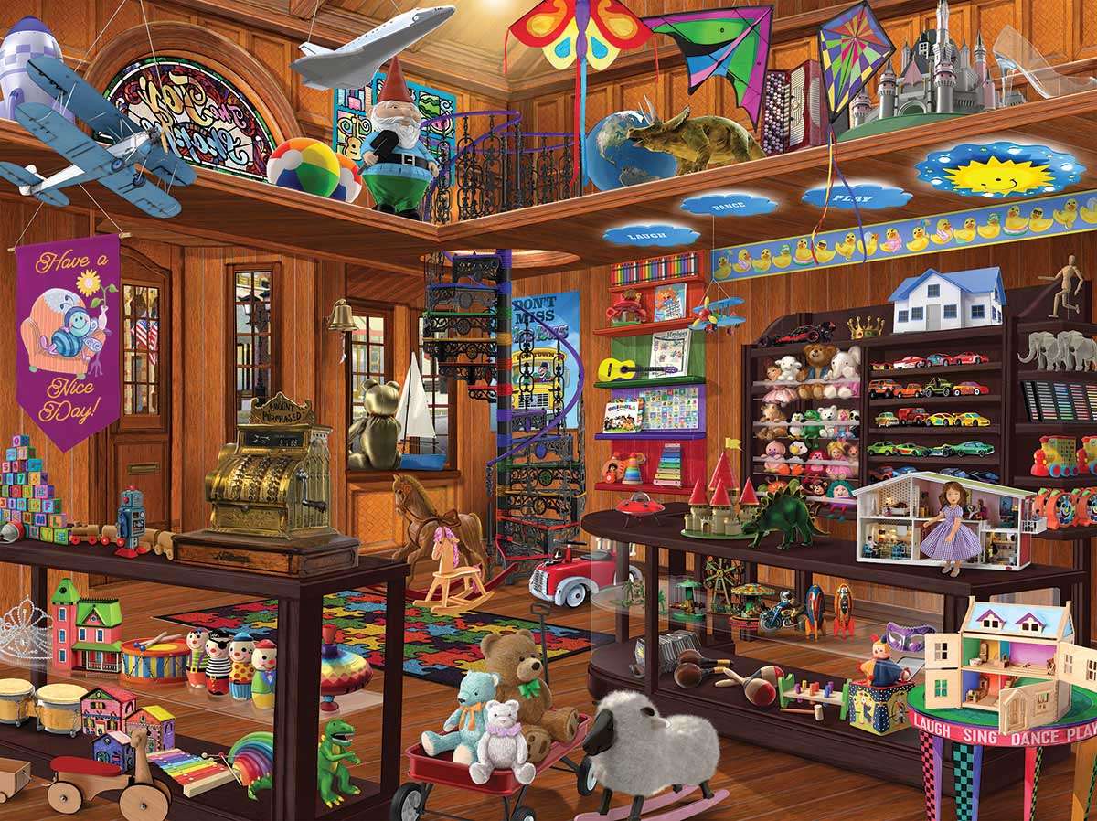 w sklepie z zabawkami puzzle online