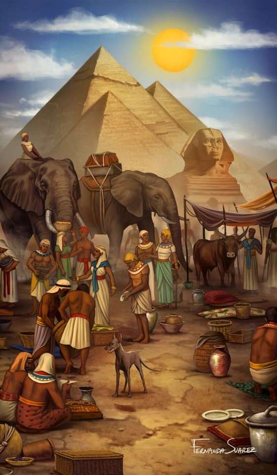 Starożytna scena życia w Egipcie puzzle online