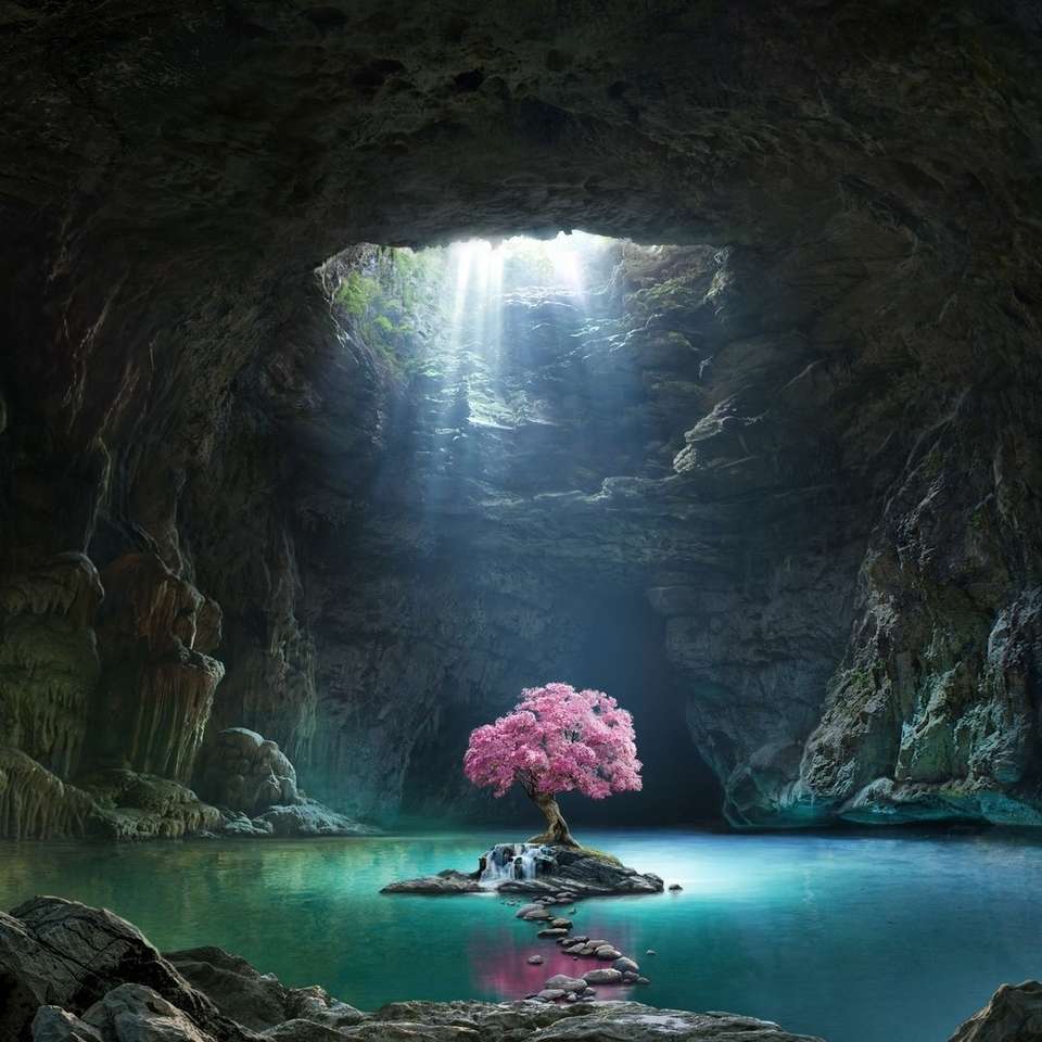 Drzewo w jaskini puzzle online