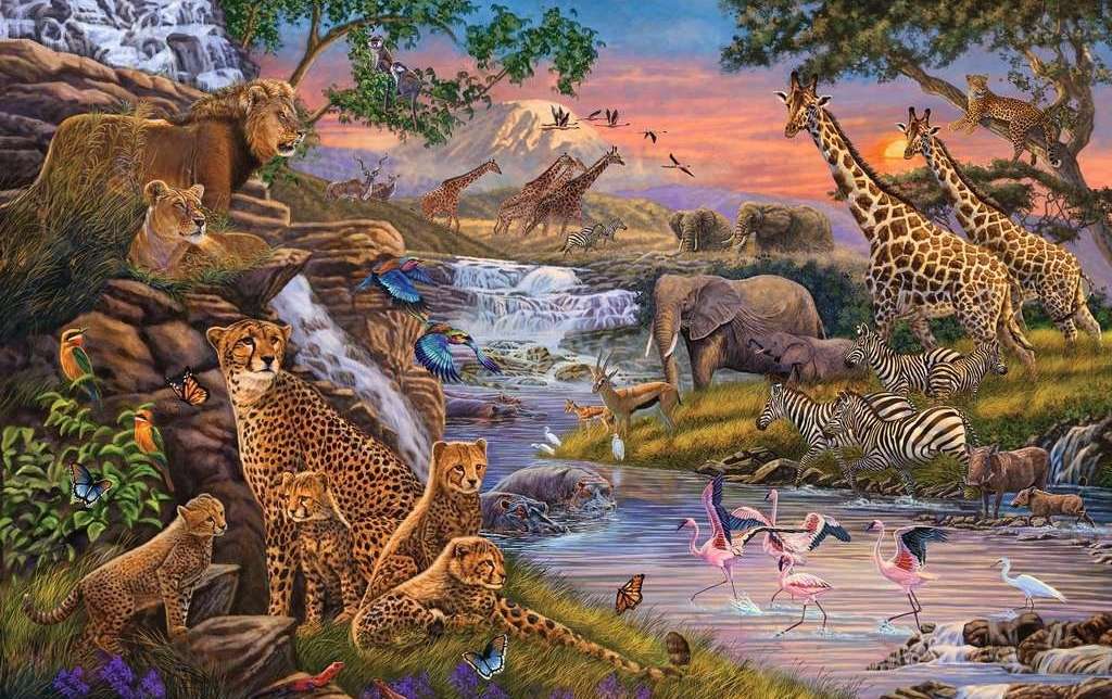 Zwierzęta na łonie natury puzzle online