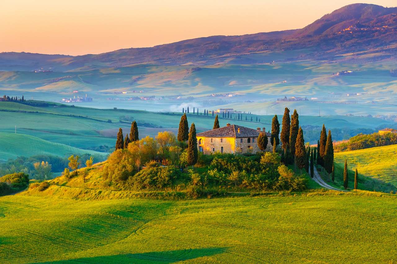 Vackert landskap i Toscana, Italien pussel