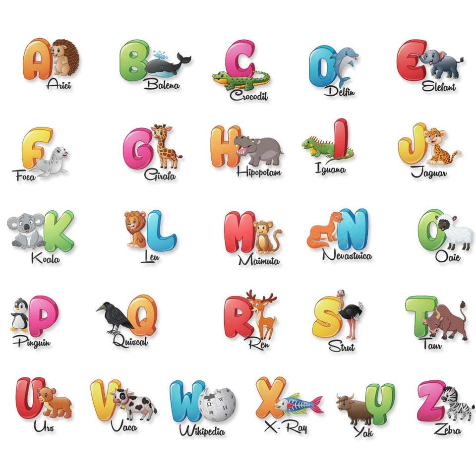 Alfabet dla dzieci puzzle online