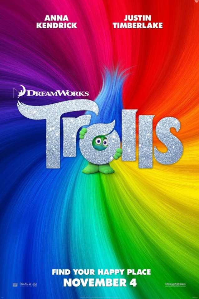 Plakat filmowy Dreamworks Trolls puzzle online