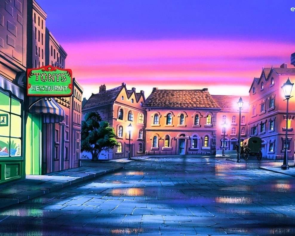 Ulica w mieście nocą puzzle online
