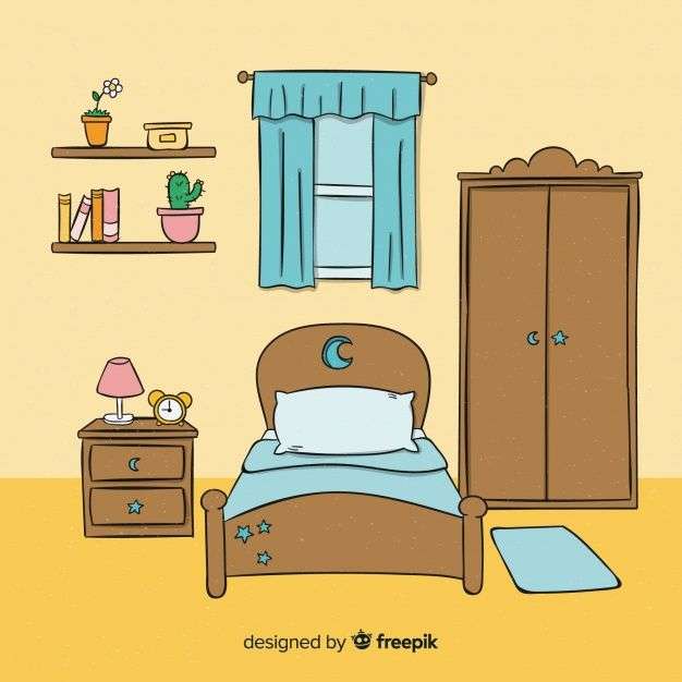 Części domu - sypialnia dla dzieci puzzle online