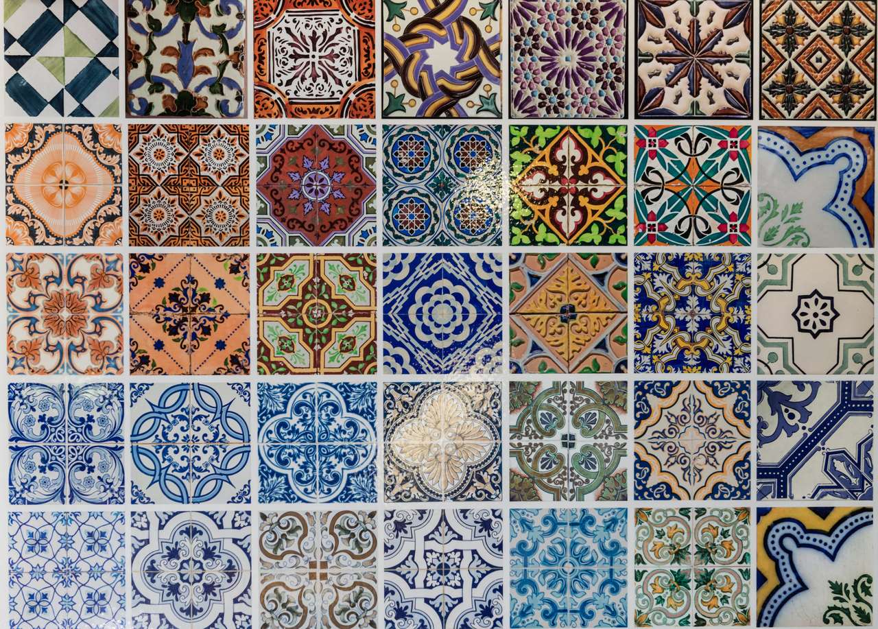 Płytki wzory ceramiczne z Lizbony, Portugalia. puzzle online