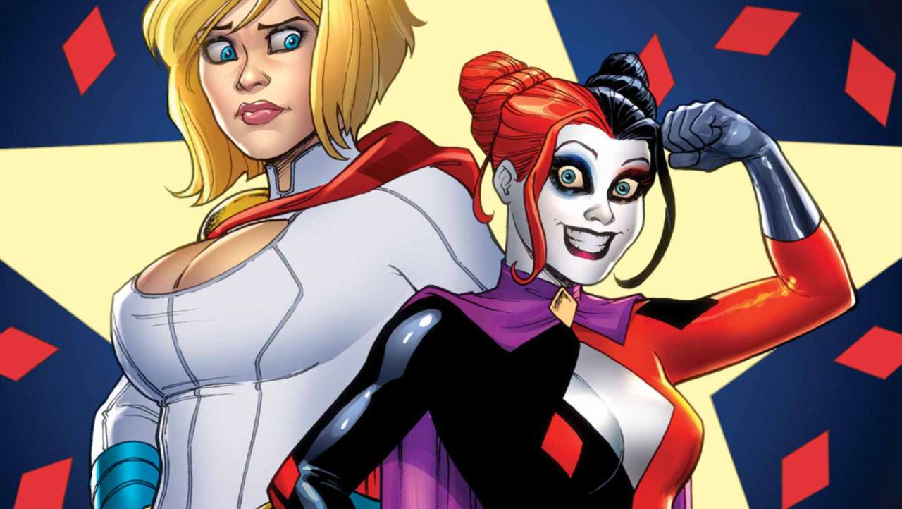 Power Girl and Harley Quinn puzzle online