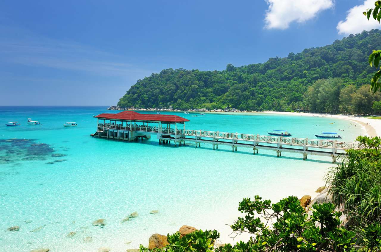 Piękna plaża na Wyspach Perhentian, Malezja puzzle online