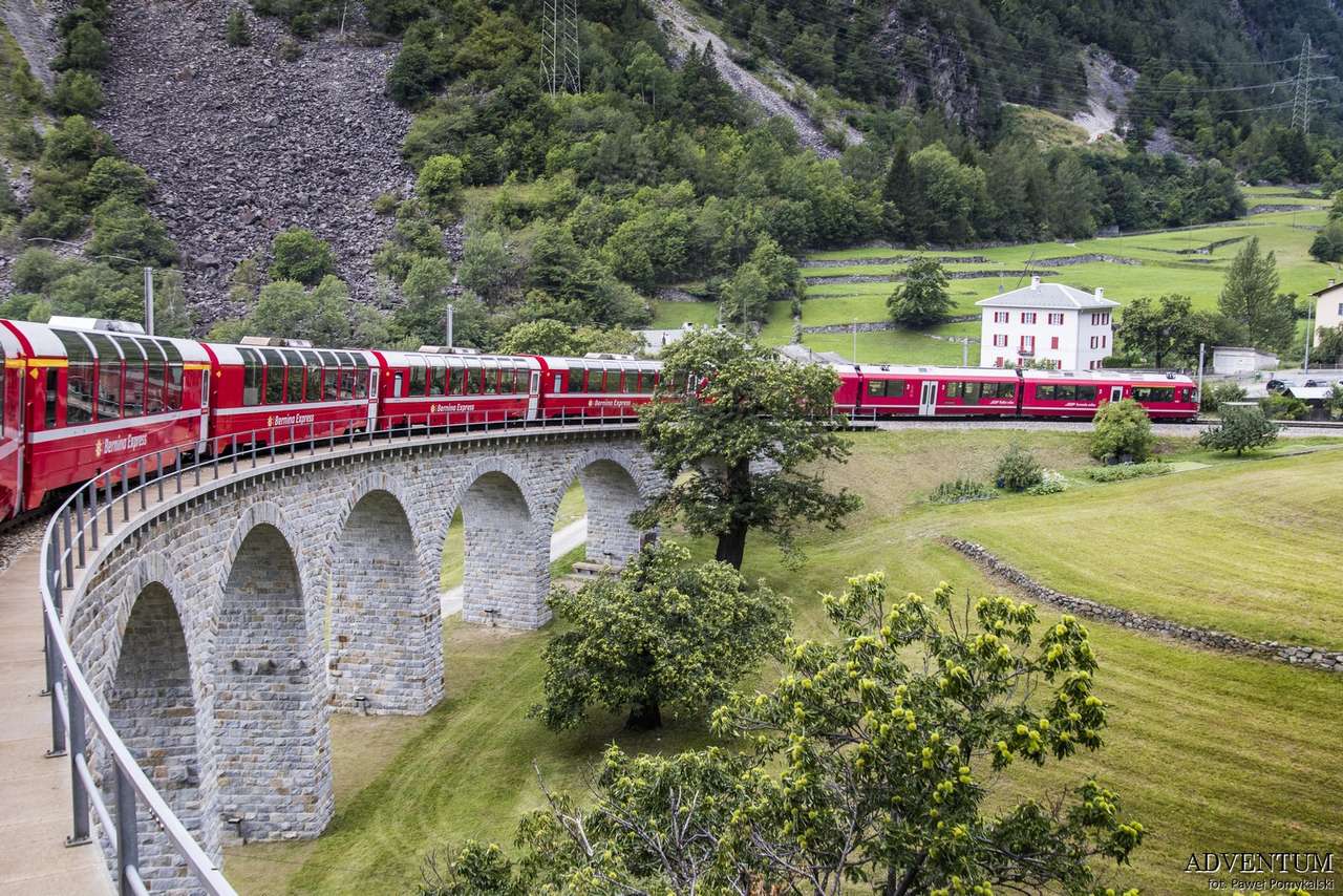 Alpy, pociąg panoramiczny puzzle online