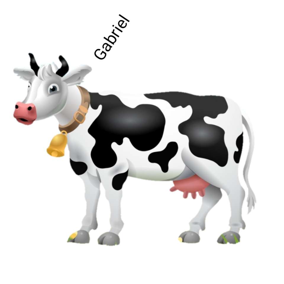 Śliczna i śliczna krowa puzzle online