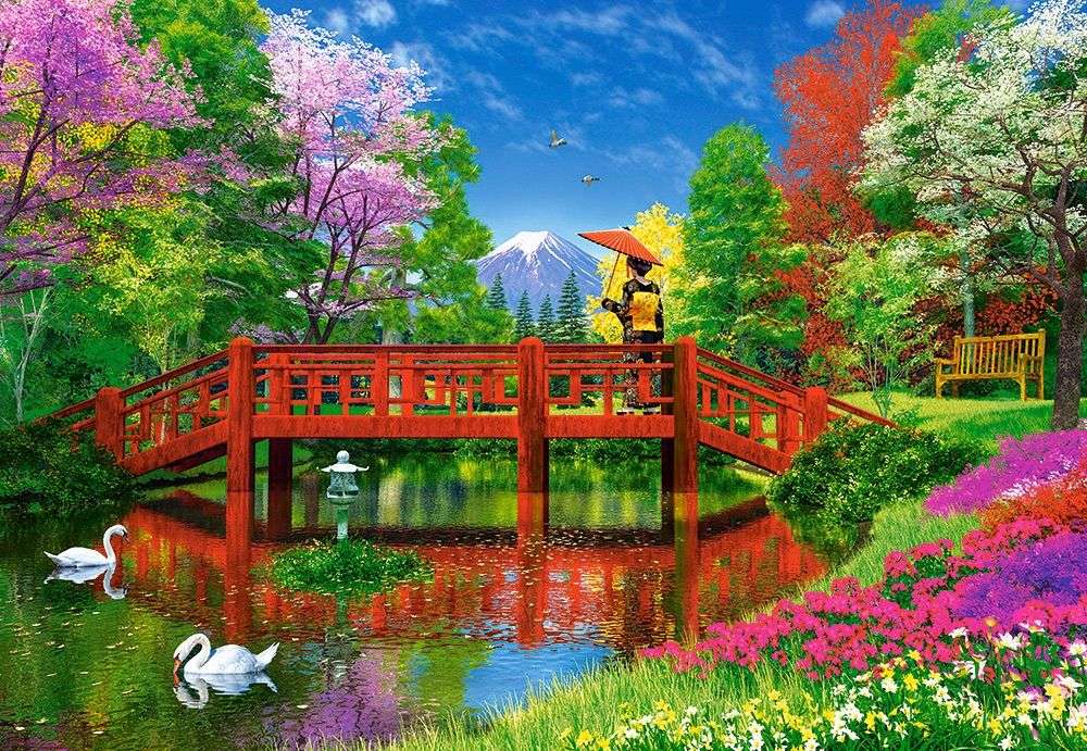 Kolorowy ogród  w Japonii puzzle online