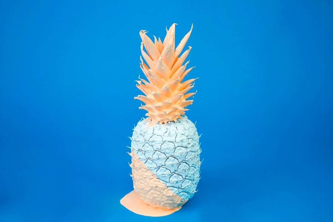 TEAL i pomarańczowy decor ananas puzzle online