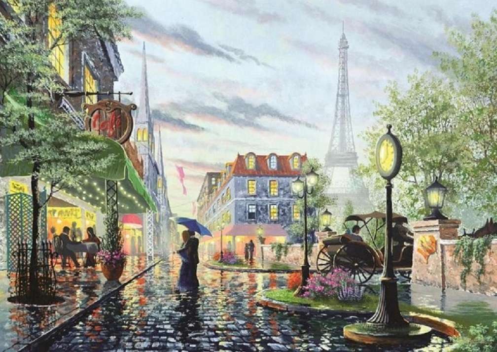 Deszczowy Paryż. puzzle online