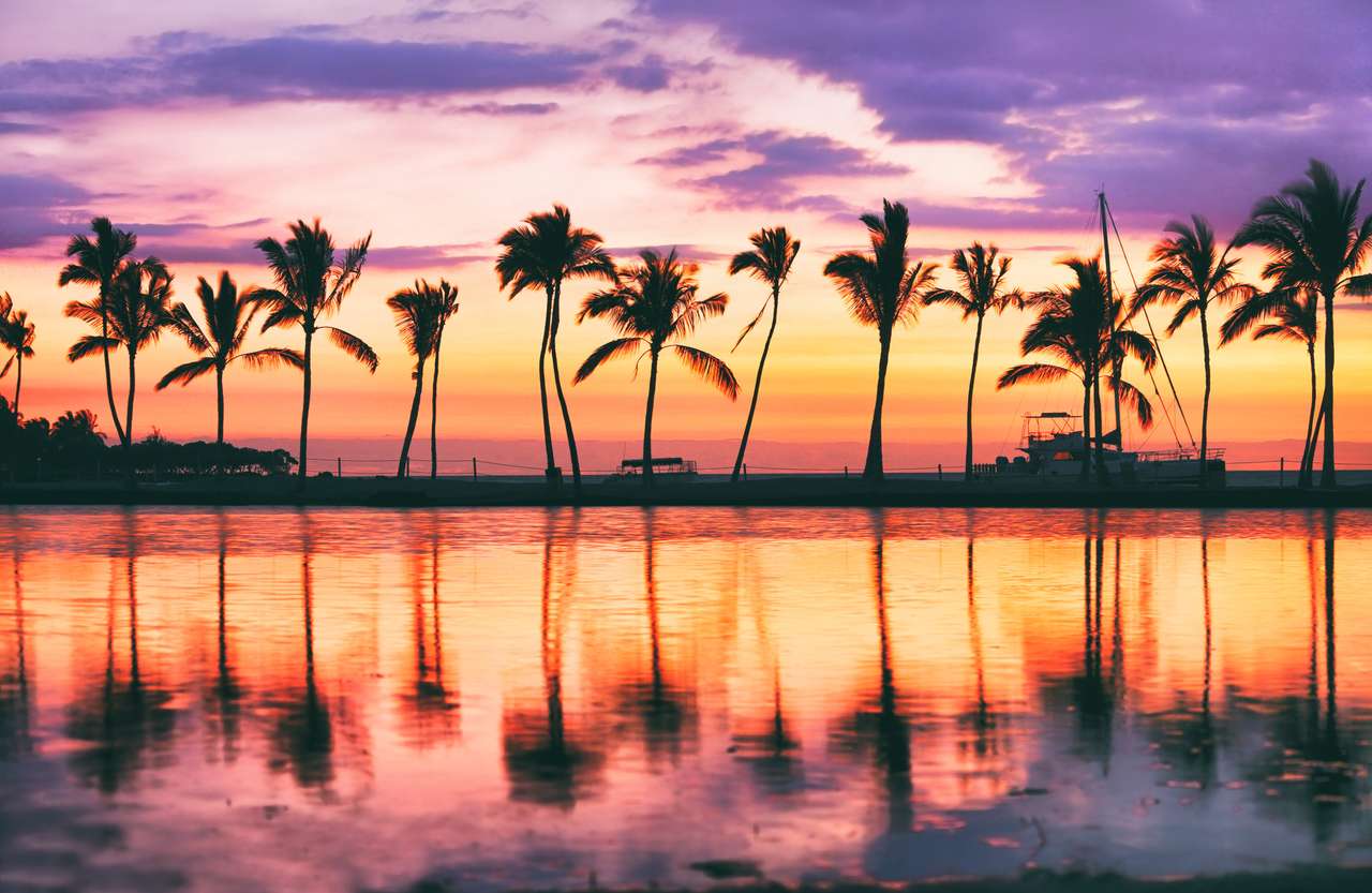 Hawaje zachód słońca na plaży puzzle online