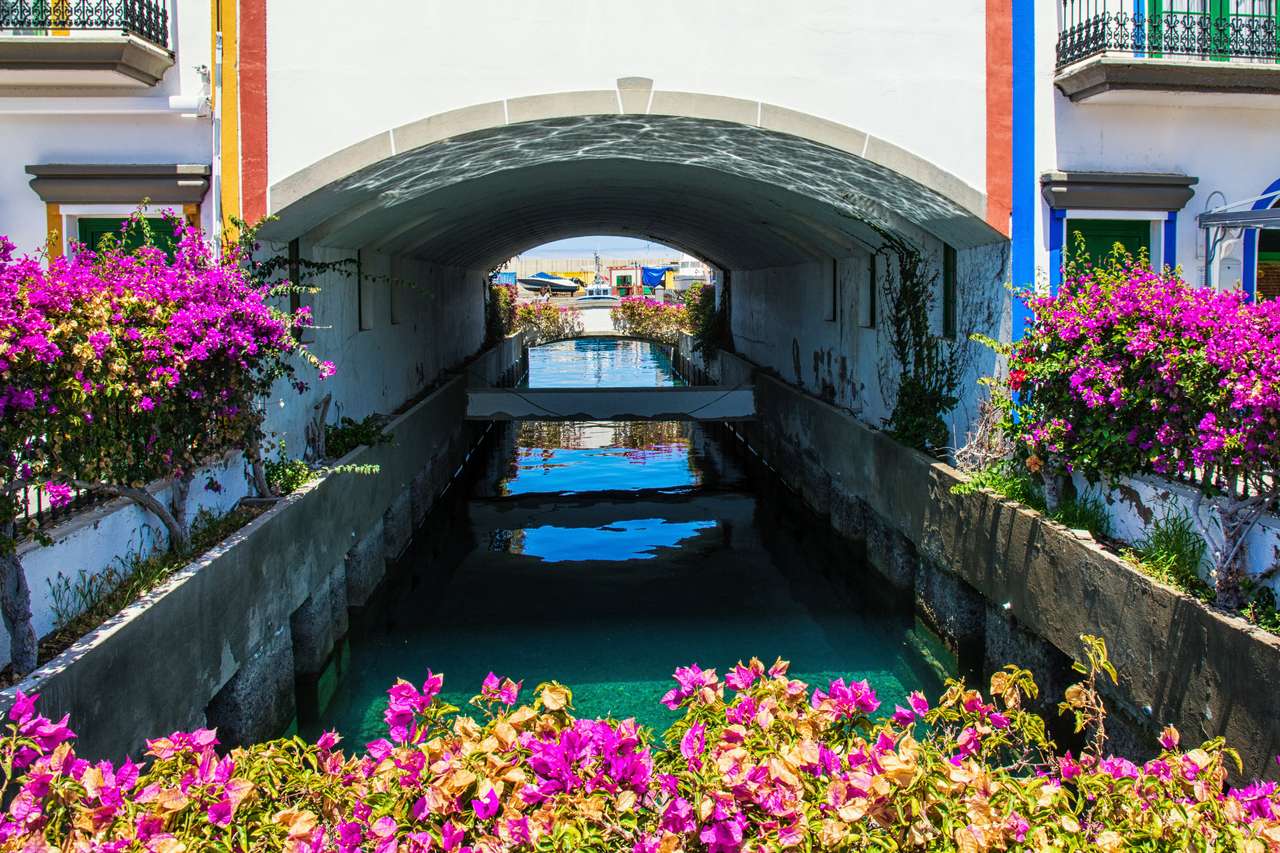 Kwiaty w Puerto de Mogan na Wyspach Kanaryjskich puzzle online