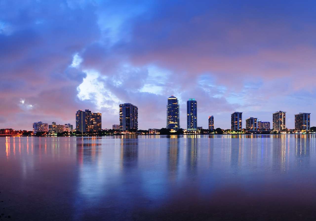 Panoramę miasta Miami puzzle online
