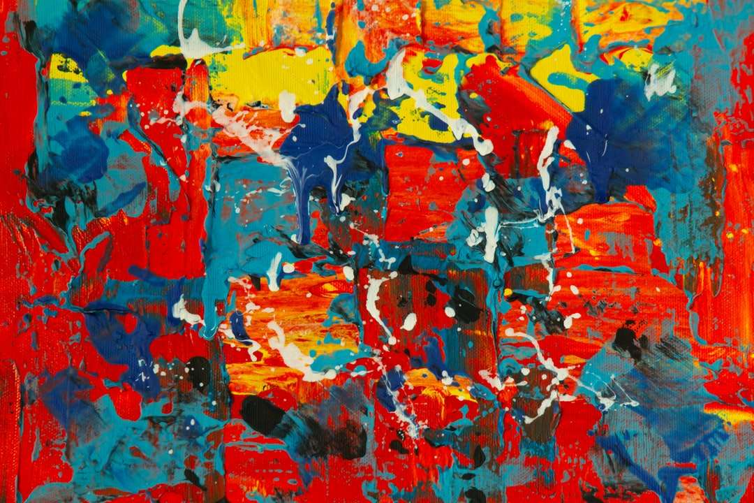 czerwony, niebieski i żółty malarstwo abstrakcyjne puzzle online