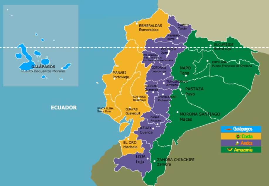 Regiony Ekwadoru puzzle online