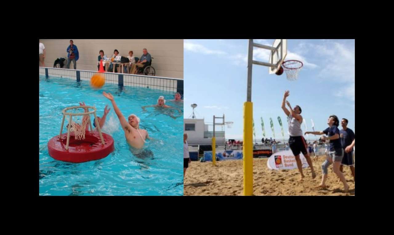 koszykówka wodna i koszykówka plażowa puzzle online