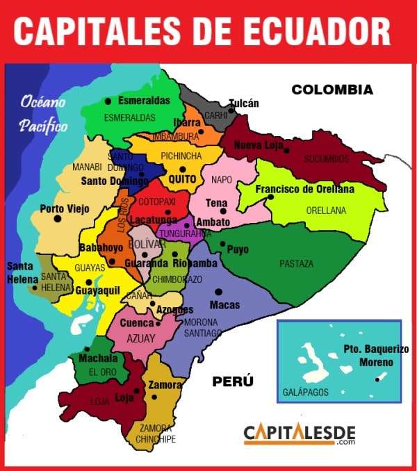 Prowincje i stolice Ekwadoru puzzle online