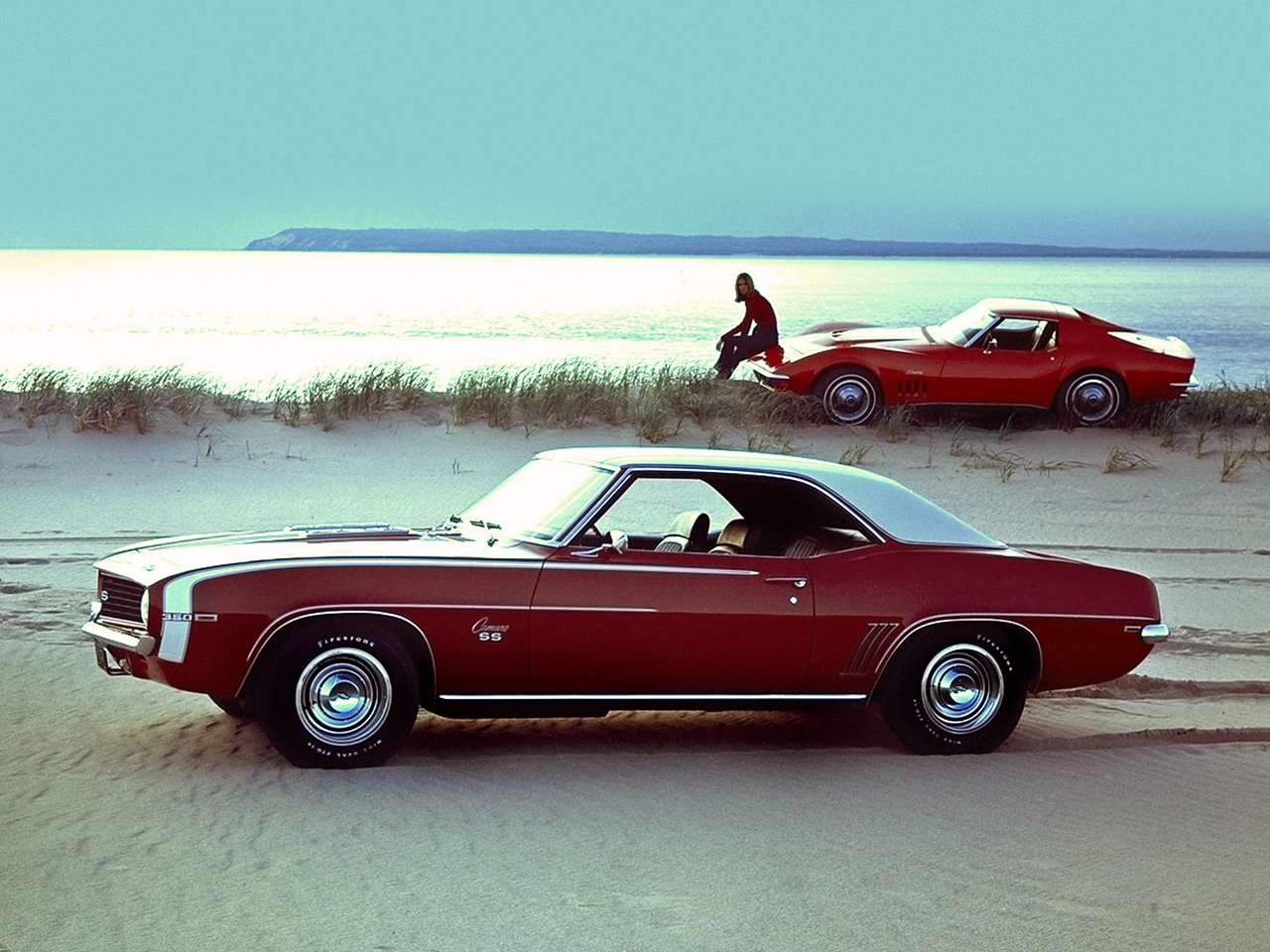 1969 Chevrolet Camaro SS i Corvette Sting Ray puzzle online