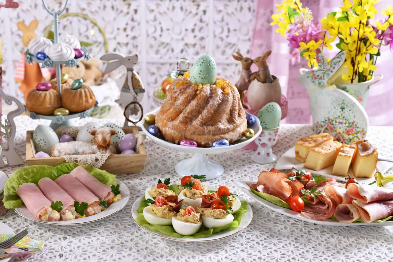 tradiční polská velikonoční snídaně skládačka