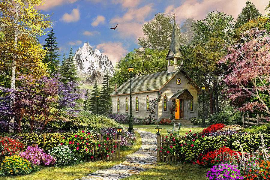 Kościół w górach puzzle online