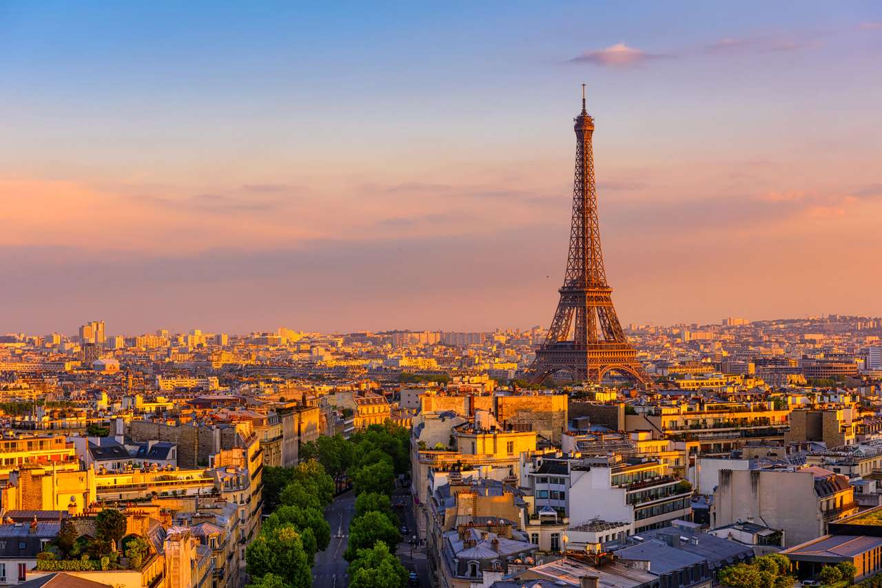 Panoramę Paryża z Wieżą Eiffla w Paryżu puzzle online