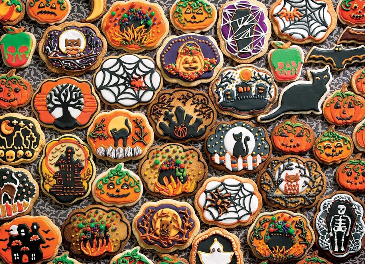 halloweenowe ciasteczka puzzle online