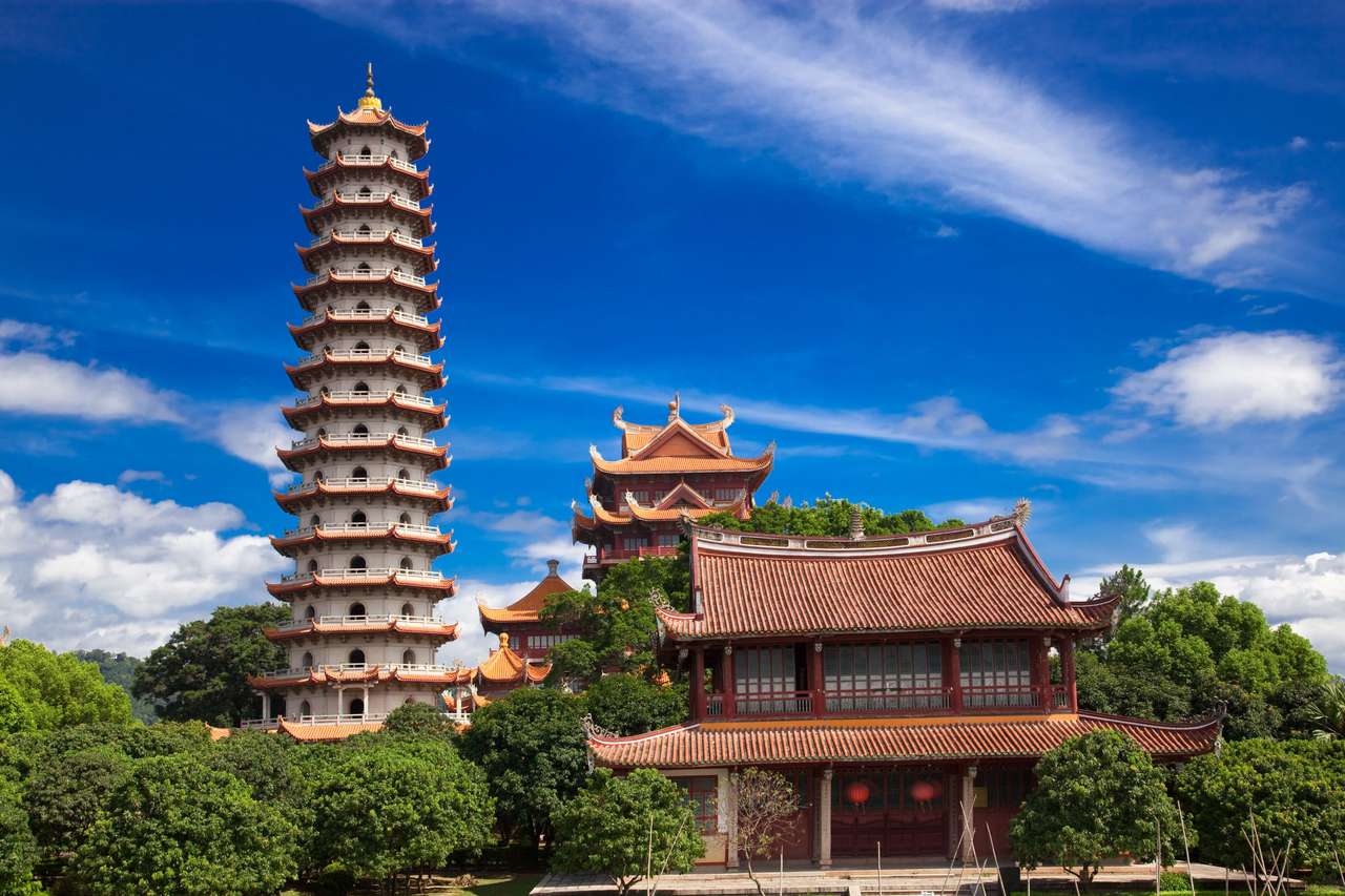 Chińska Pagoda świątyni Xichan w Fuzhou puzzle online