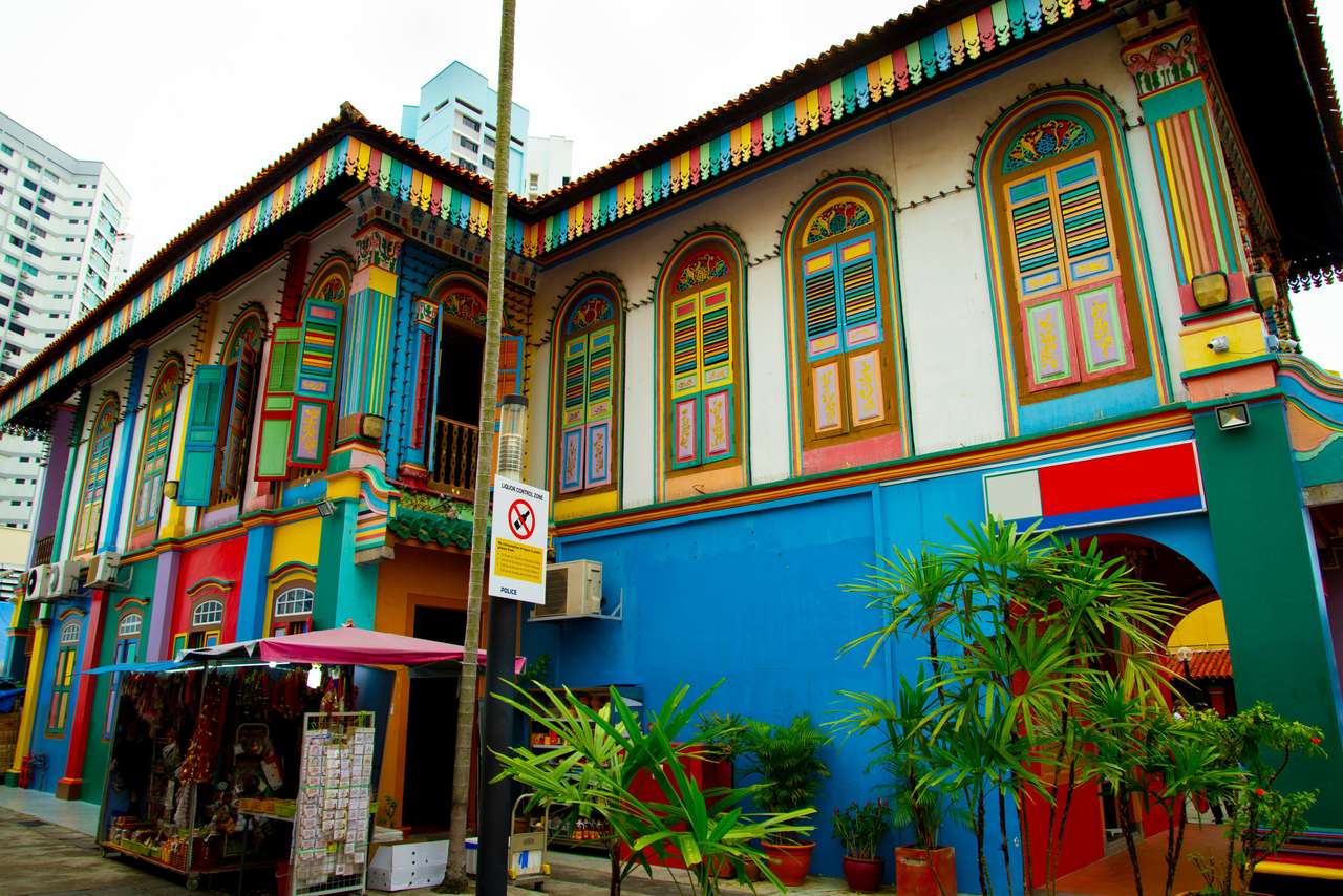 Kolorowy budynek w Little India - Singapur puzzle online