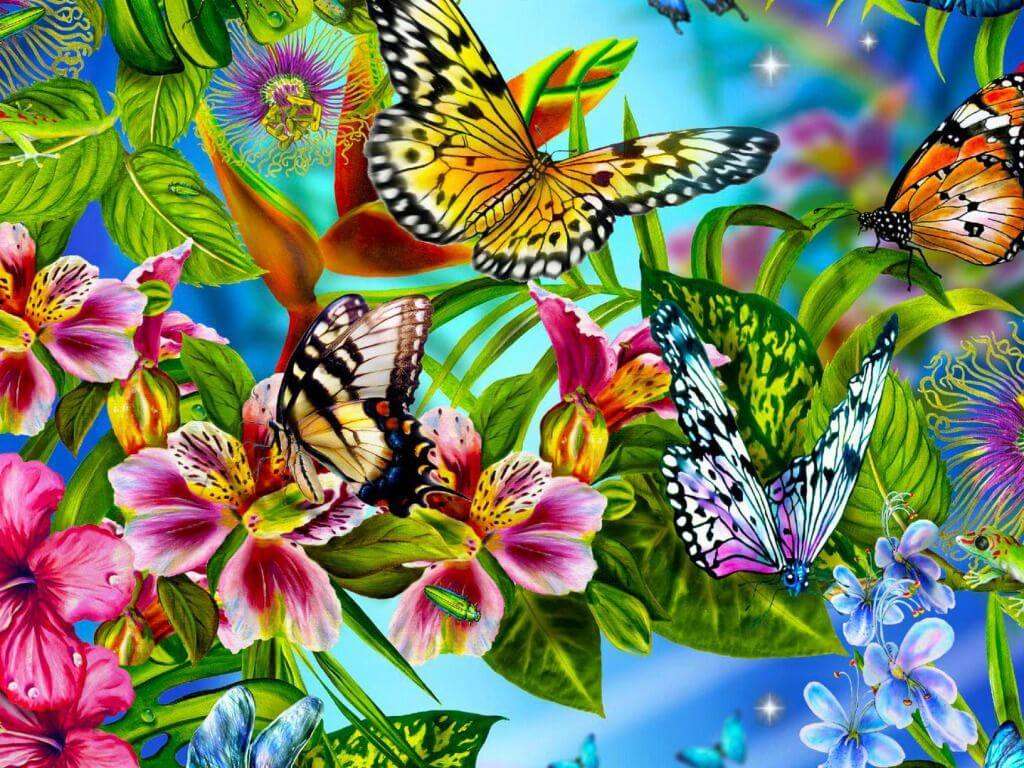 Kolorowe motyle puzzle online