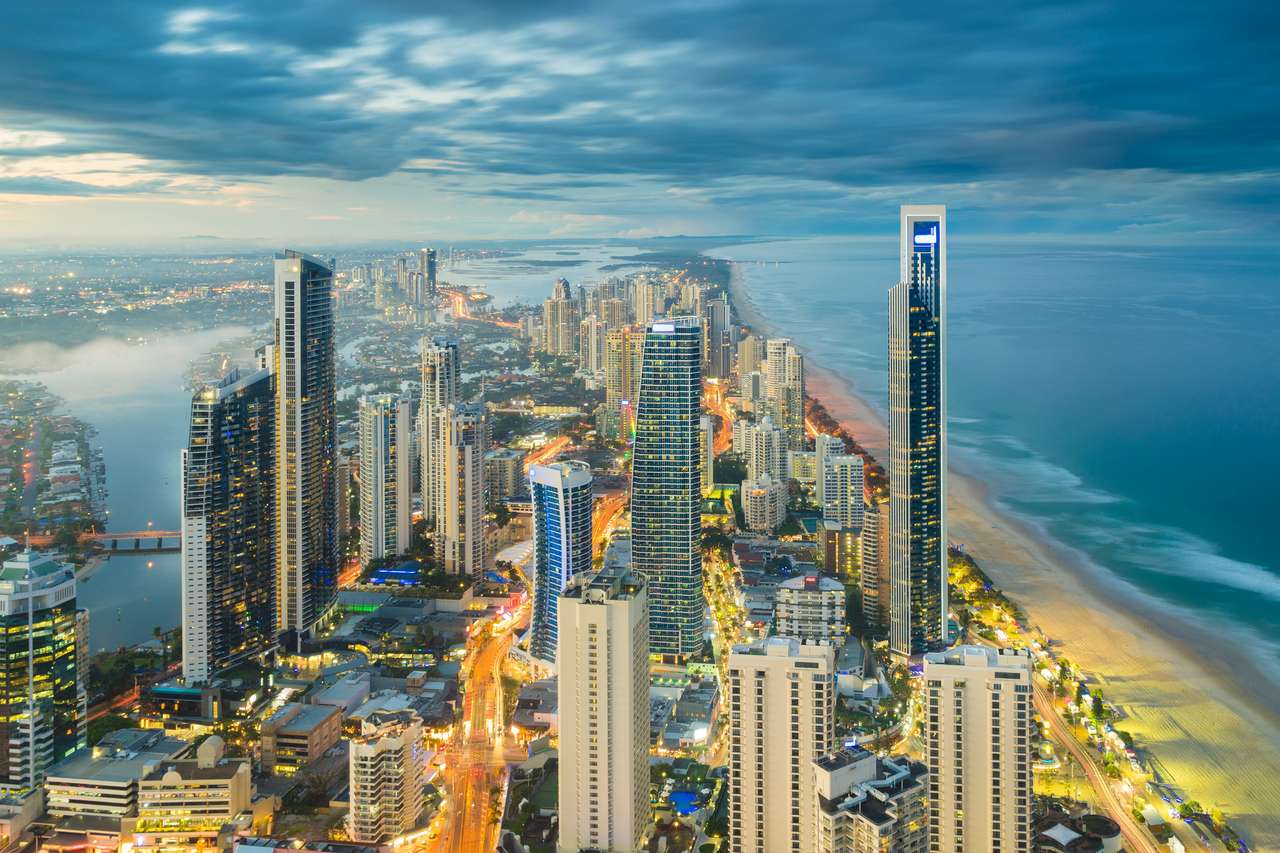 nowoczesne budynki w Gold Coast w Australii puzzle online