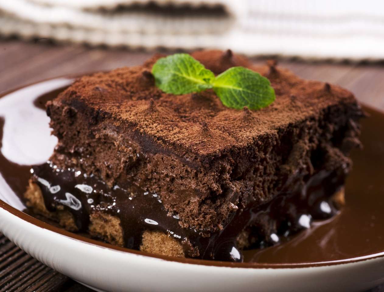 Pyszne ciasto czekoladowe puzzle online