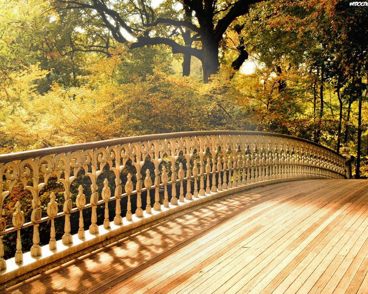 Drewniany most w parku puzzle online