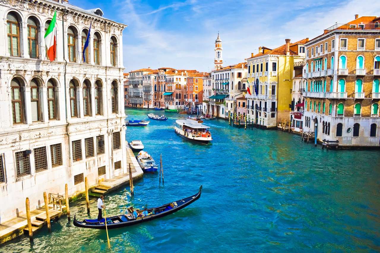 Piękna ulica wodna - Canal Grande w Wenecji, Włochy puzzle online