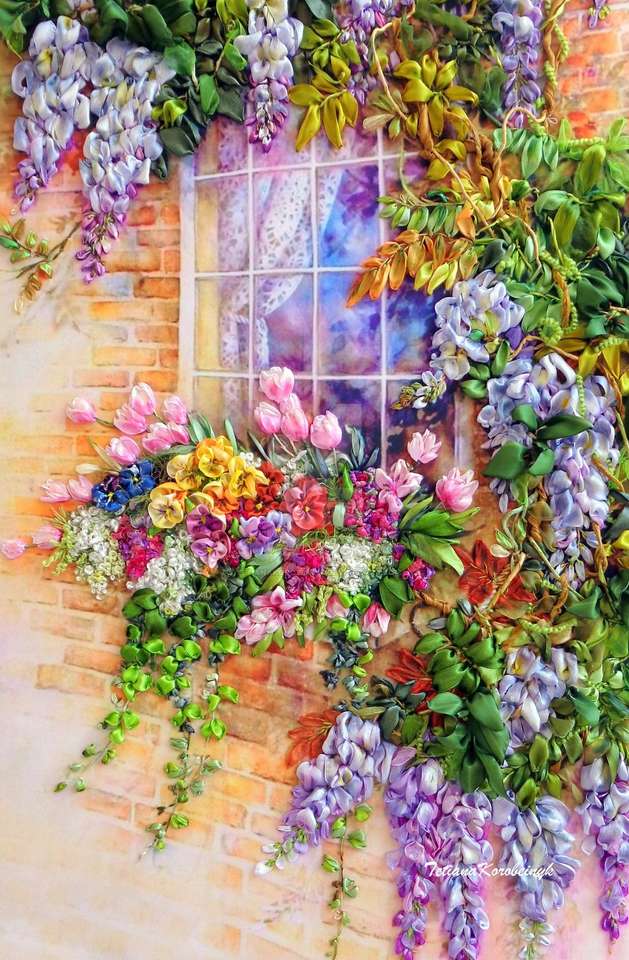 okno kwiatowe puzzle online