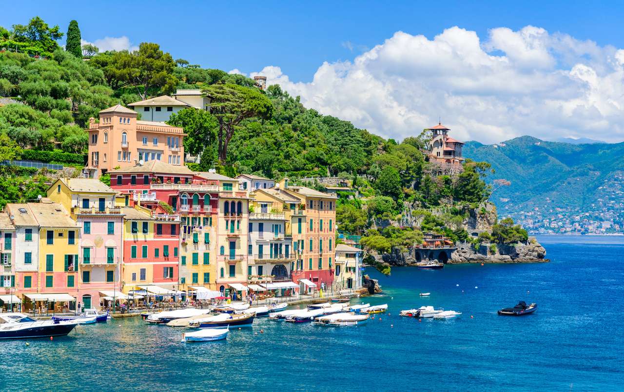 Portofino, Włochy - miasto z kolorowymi domami puzzle online