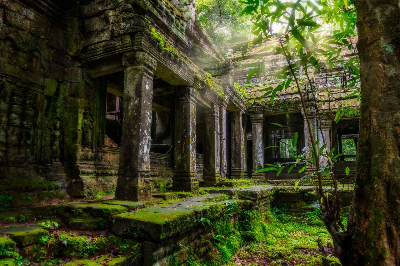 Wśród ruin Preah Khan w Siem Reap w Kambodży. puzzle online