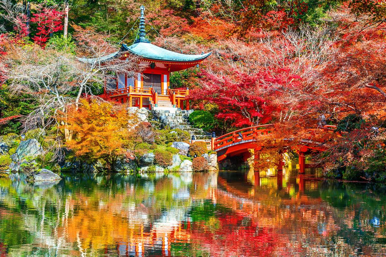Świątynia Daigoji jesienią, Kioto puzzle online