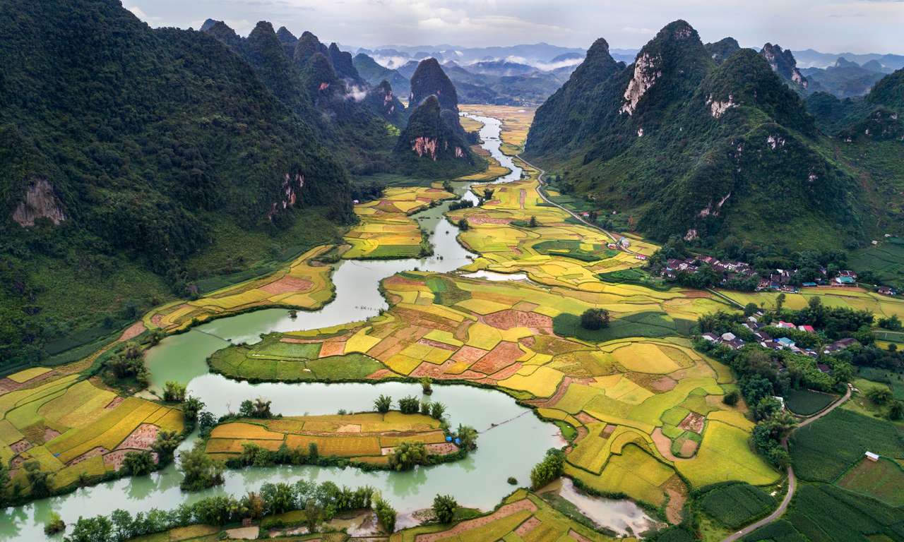 Krajobraz Wietnamu puzzle online
