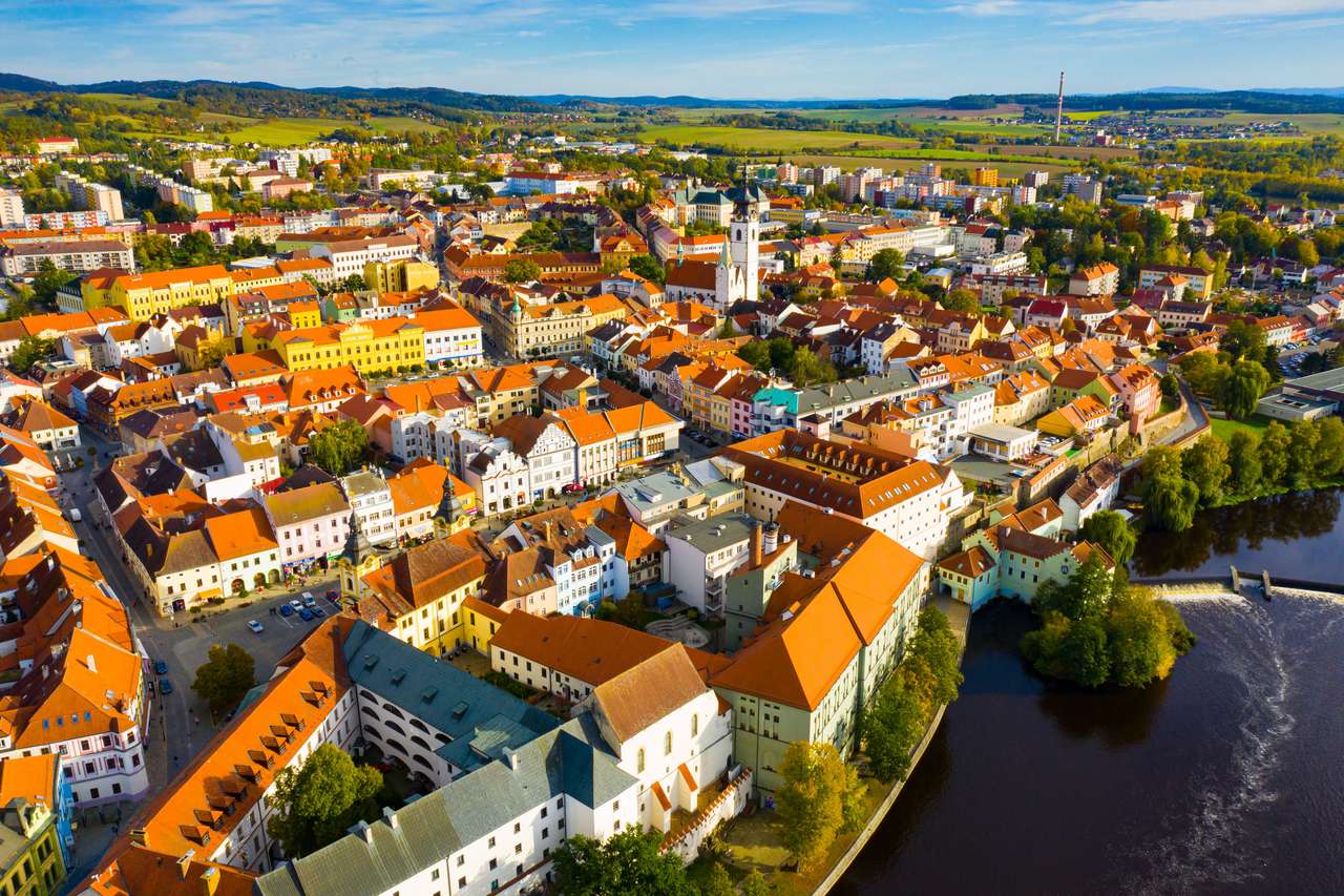 małe czeskie miasteczko Pisek puzzle online